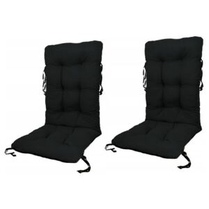 Set Perne pentru scaun de gradina sau sezlong, 48x48x75cm, culoare negru, 2 buc/set
