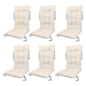 Set Perne pentru scaun de gradina sau sezlong, 48x48x75cm, culoare alb, 6 buc/set