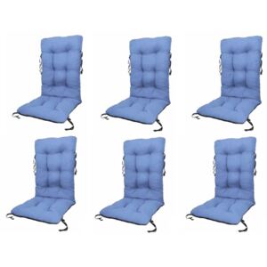 Set Perne pentru scaun de gradina sau sezlong, 48x48x75cm, culoare albastru, 6 buc/set