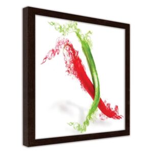 CARO Imagine în cadru - Two Abstract Chilli Peppers 20x20 cm Maro