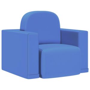 Canapea pentru copii 2-în-1, albastru, piele ecologică
