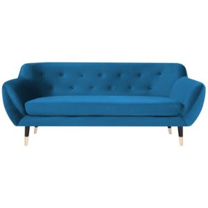 Canapea cu 3 locuri Mazzini Sofas AMELIE cu picioare negre, albastru