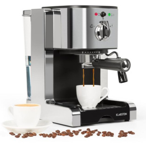 Klarstein PASSIONATA 20, aparat de cafea pentru producerea cafelei espresso, 20 bar, capuccino, spumă de lapte, culoare argintie