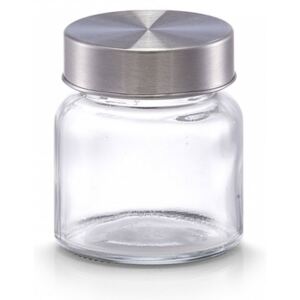 Borcan transparent/gri cu capac din sticla si metal 75 ml Mini Jar Zeller