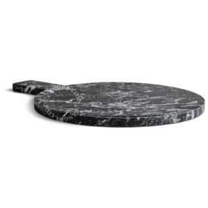 Tocator rotund negru/alb din marmura 30x40 cm Powell Zangra