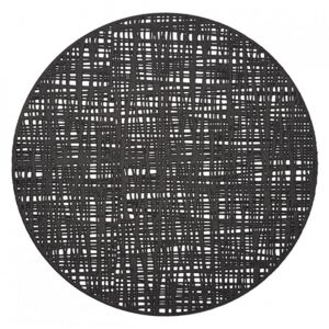 Protectie masa rotunda neagra din PVC 38 cm Scribble Zeller