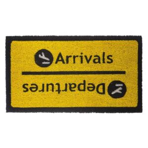 Covoras intrare "Arrivals/Departures" - Negru/Galben