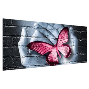 Tablou modern cu palmă și fluture (Modern tablou, K012346K12050)