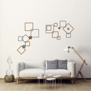GLIX Decorative squares III.- autocolant de perete Gri și maro 2 x 60 x 30 cm