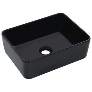 Chiuvetă de baie, negru, 40 x 30 x 13 cm, ceramică
