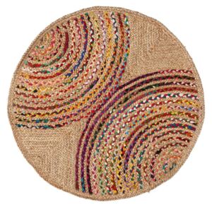 Covor multicolor din iuta si bumbac 100 cm Graciela Kave Home