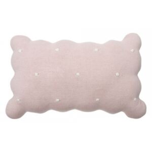 Perna decorativa dreptunghiulara roz din bumbac pentru copii 25x35 cm Biscuit Pink Lorena Canals