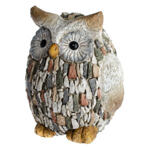Decorațiune de grădină Dakls Garden Deco Owl With Stones, înălțime 22 cm