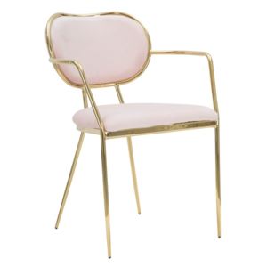 Set 2 scaune cu structură din fier Mauro Ferretti Sedia Glam, roz