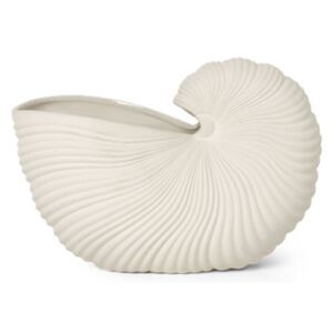 Vaza alb antic din ceramica 20 cm Shell Ferm Living