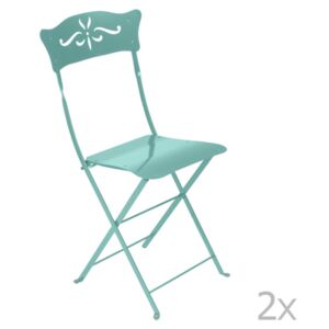 Set 2 scaune grădină pliabile Fermob Bagatelle, albastru deschis