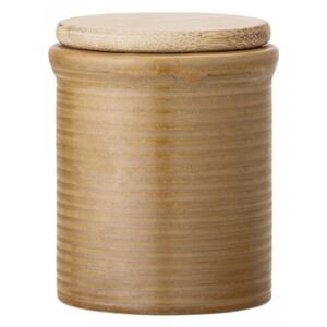Recipient cu capac maro din ceramica si bambus 150 ml Oly Bloomingville