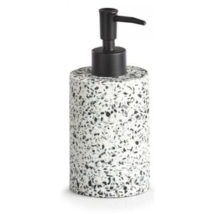 Dispenser sapun lichid alb/negru din polirasina 280 ml Terrazzo Zeller