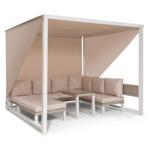 Blumfeldt Havana, Pavilion & Lounge-Set, 270x230x270cm, 4 canapele de două locuri, alb