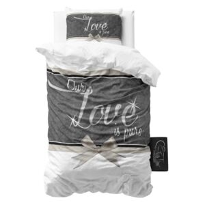 Lenjerie de pat din bumbac Sleeptime Pure Love, 140 x 220 cm
