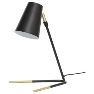 Lampa birou din metal negru si alama Hat Hubsch