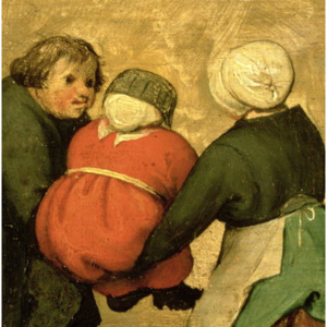Children's Games (Kinderspiele): detail of a child carried by two others, 1560 (oil on panel) Reproducere, Pieter the Elder Bruegel