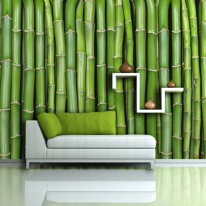 Fototapet XXL Bimago - Bamboo wall + Adeziv gratuit 450x270 cm