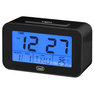 Ceas desteptator cu LCD SLD 3P50, termometru, calendar, negru, Trevi