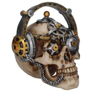 Statueta craniu steampunk Techno Talk 14.5 cm