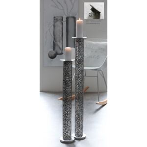 Suport lumanari Purley metalic, argintiu, 100x15 cm