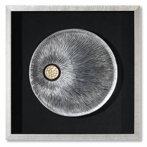 Tablou Pandorra, lemn sticla, argintiu auriu negru, 60x60x6 cm