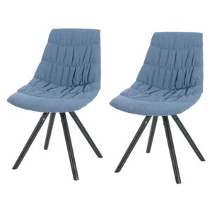 Set 2 scaune tapitate cu stofa, cu picioare de lemn Klass Dark Blue, l47xA54xH80 cm