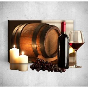 Tablou de perete 3D Mosticx Wine Barrel, 40 x 60 cm