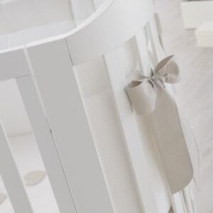 Patut bebelusi Oval Ariel alb cu saltea inclusa Design Italian Alb Lemn de Fag
