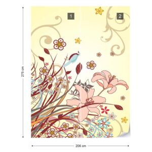 Fototapet GLIX - Floral Pattern 3 + adeziv GRATUIT Tapet nețesute - 206x275 cm