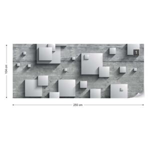 Fototapet GLIX - Concrete Squares 3D Tapet nețesute - 250x104 cm