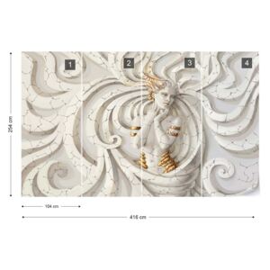 Fototapet GLIX - 3D Classical Woman Stone Swirls Tapet nețesute - 416x254 cm