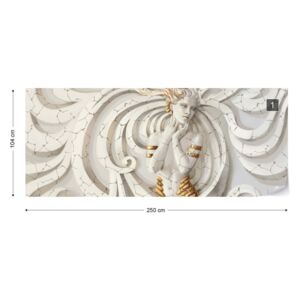 Fototapet GLIX - 3D Classical Woman Stone Swirls Tapet nețesute - 250x104 cm