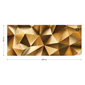 Fototapet GLIX - 3D Gold Polygon Tapet nețesute - 250x104 cm
