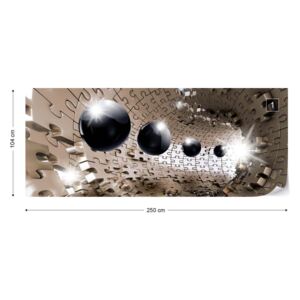 Fototapet GLIX - 3D Puzzle Tunnel Tapet nețesute - 250x104 cm