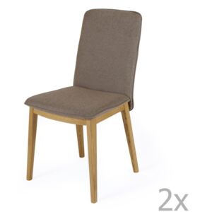 Set 2 scaune, structură din lemn de stejar Woodman Adra Naturo Medium