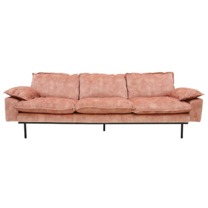 Canapea din catifea roz pentru 4 persoane Old Pink HK Living