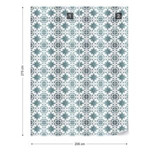 Fototapet GLIX - Vintage Tiles Pattern Blue 2 + adeziv GRATUIT Tapet nețesute - 206x275 cm
