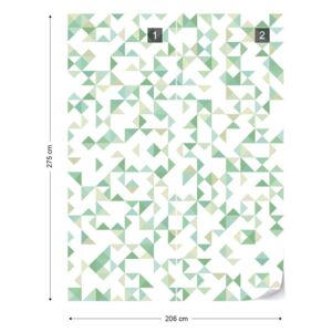 Fototapet GLIX - Geometric Pattern Green + adeziv GRATUIT Tapet nețesute - 206x275 cm