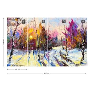 Fototapet GLIX - Art Painting Winter Tapet nețesute - 416x254 cm