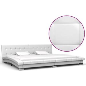 Cadru de pat, alb, 200 x 180 cm, piele artificială