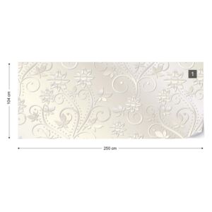 Fototapet GLIX - Pearlescent Floral Pattern Tapet nețesute - 250x104 cm
