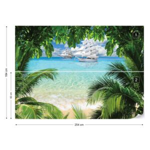 Fototapet GLIX - Tropical Beach Paradise Island Tapet nețesute - 254x184 cm