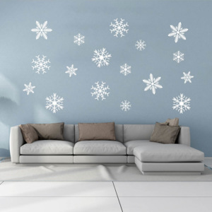 Snowflakes - autocolant de perete Alb 50 x 35 cm