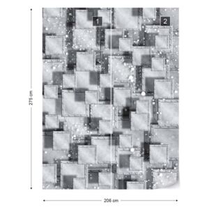Fototapet GLIX - Abstract 3D Squares Grey + adeziv GRATUIT Tapet nețesute - 206x275 cm